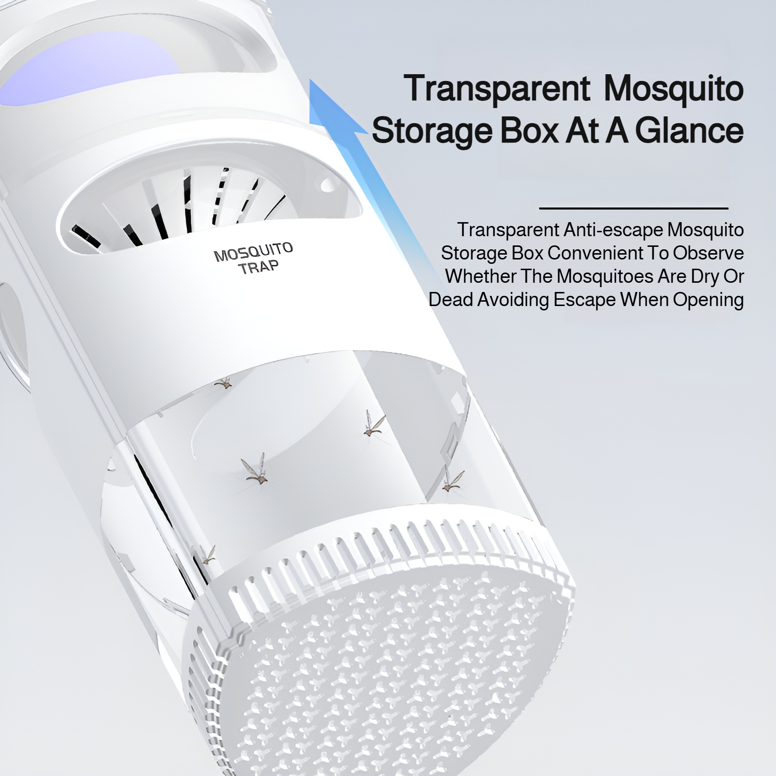 Electric Mosquito Trap UV Light Photocatalyst Bug Zapper Chemical-Free Insect Killer Quiet Indoor Mosquito Catcher Removable Cleaning Box