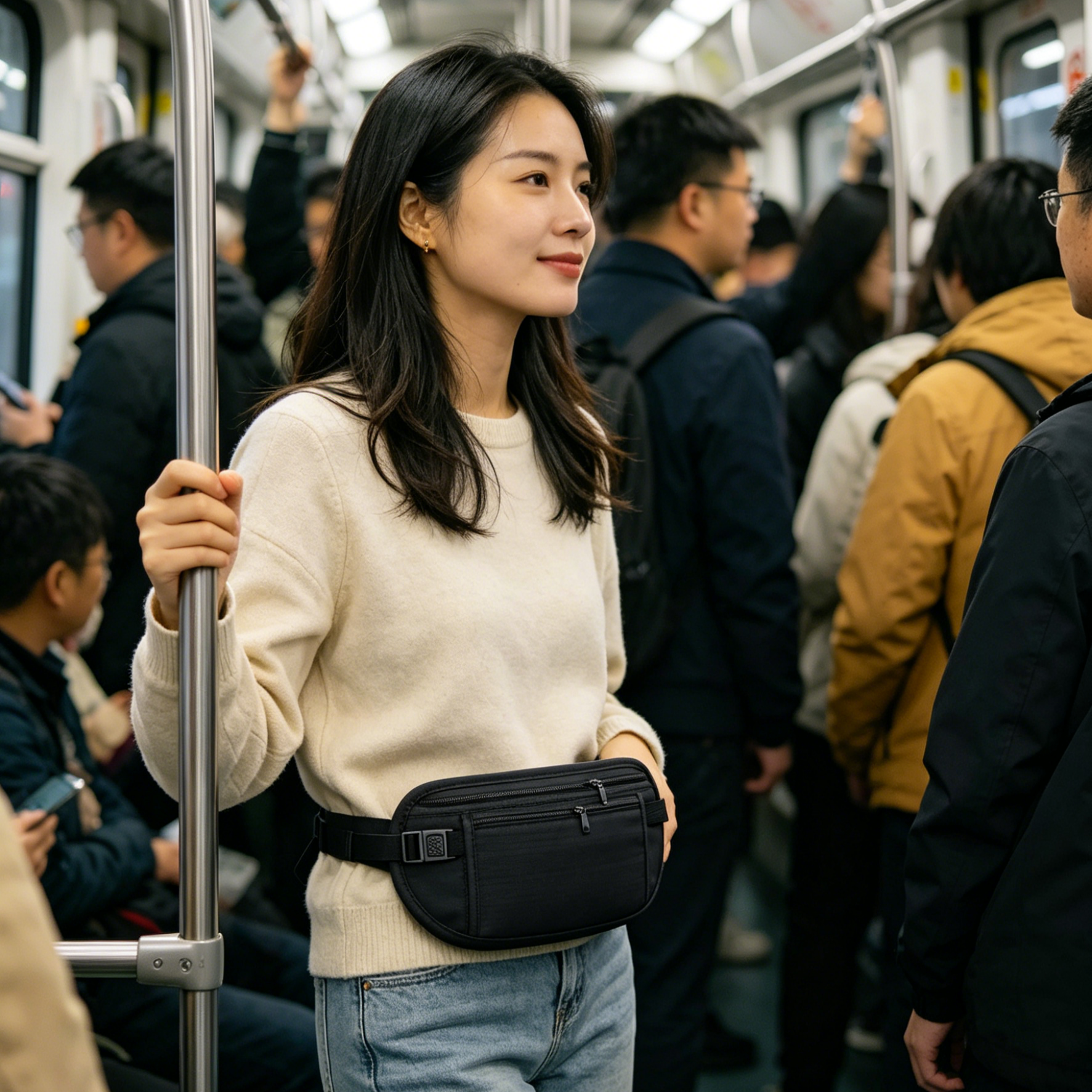 Slim Anti-Theft Waist Bag | Hidden Money Belt | Waterproof & Breathable Running Pouch | Unisex Discreet Security Bag