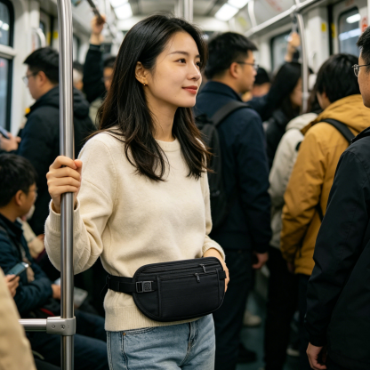 Slim Anti-Theft Waist Bag | Hidden Money Belt | Waterproof & Breathable Running Pouch | Unisex Discreet Security Bag