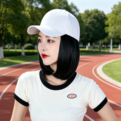 Topi Besbol Rambut Palsu | Topi Wig Muslimah | Hair Extension Cap Malaysia | Topi Wanita 2 in 1 | Wig Cap Natural Casual | Gaya Muslimah Moden