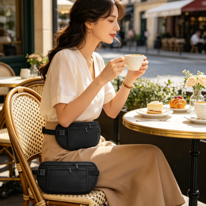 Slim Anti-Theft Waist Bag | Hidden Money Belt | Waterproof & Breathable Running Pouch | Unisex Discreet Security Bag