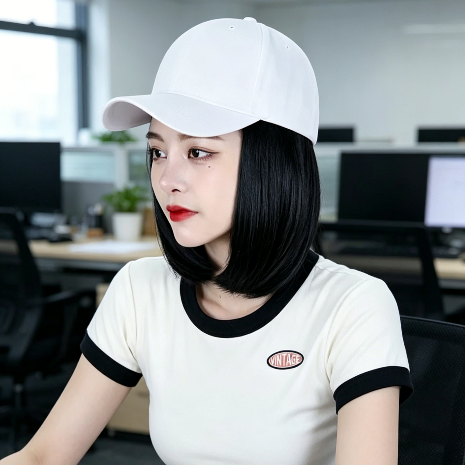 Topi Besbol Rambut Palsu | Topi Wig Muslimah | Hair Extension Cap Malaysia | Topi Wanita 2 in 1 | Wig Cap Natural Casual | Gaya Muslimah Moden