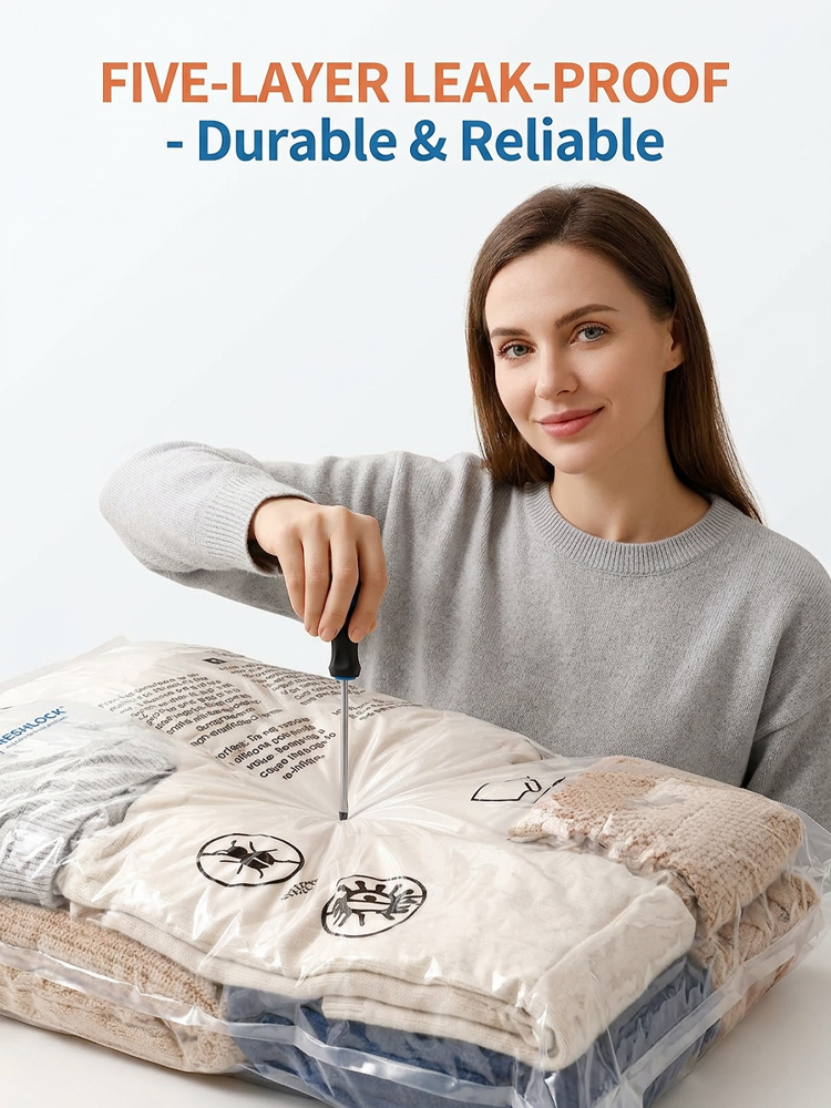 Electric Vacuum Storage Bags | Space Saving Compression Bags | Vacuum Sealer for Clothes | Comforter Storage Bags | Travel Luggage Organizers | Heavy Duty Vacuum Bags
