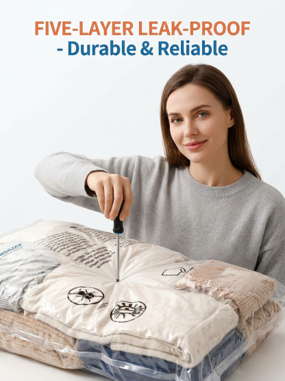 Electric Vacuum Storage Bags | Space Saving Compression Bags | Vacuum Sealer for Clothes | Comforter Storage Bags | Travel Luggage Organizers | Heavy Duty Vacuum Bags