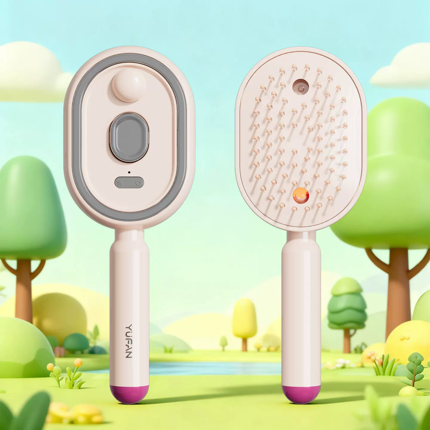 Red Light Essential Oil Hair Comb | Leave-In Scalp Massager & Detangling Therapy Brush