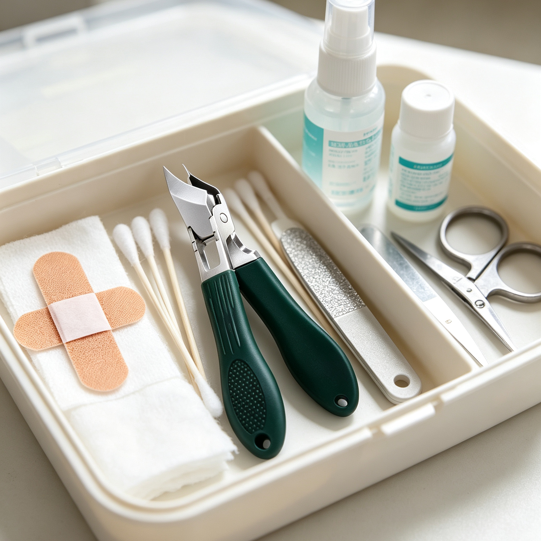 Professional Angled Ingrown Nail Clipper Set with Anti-Splash Design