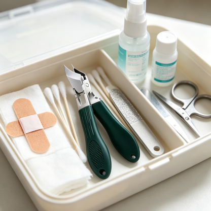 Professional Angled Ingrown Nail Clipper Set with Anti-Splash Design