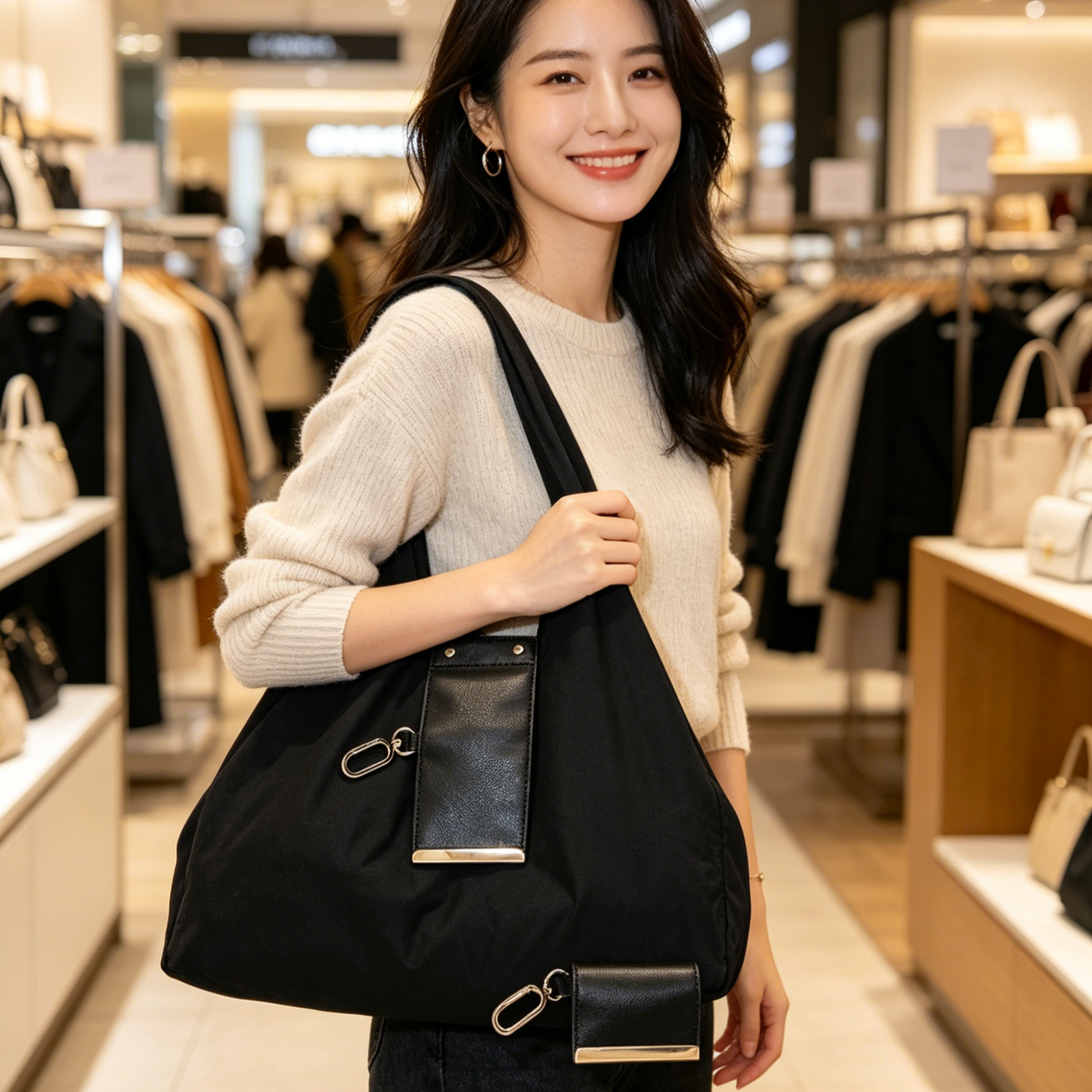 Keychain Tote Bag | Foldable Shopping Bag | Compact Pocket Tote | Water-Repellent Travel Pouch | Expandable Grocery Bag | Heavy-Duty Shoulder Bag | Mini Keychain Pouch
