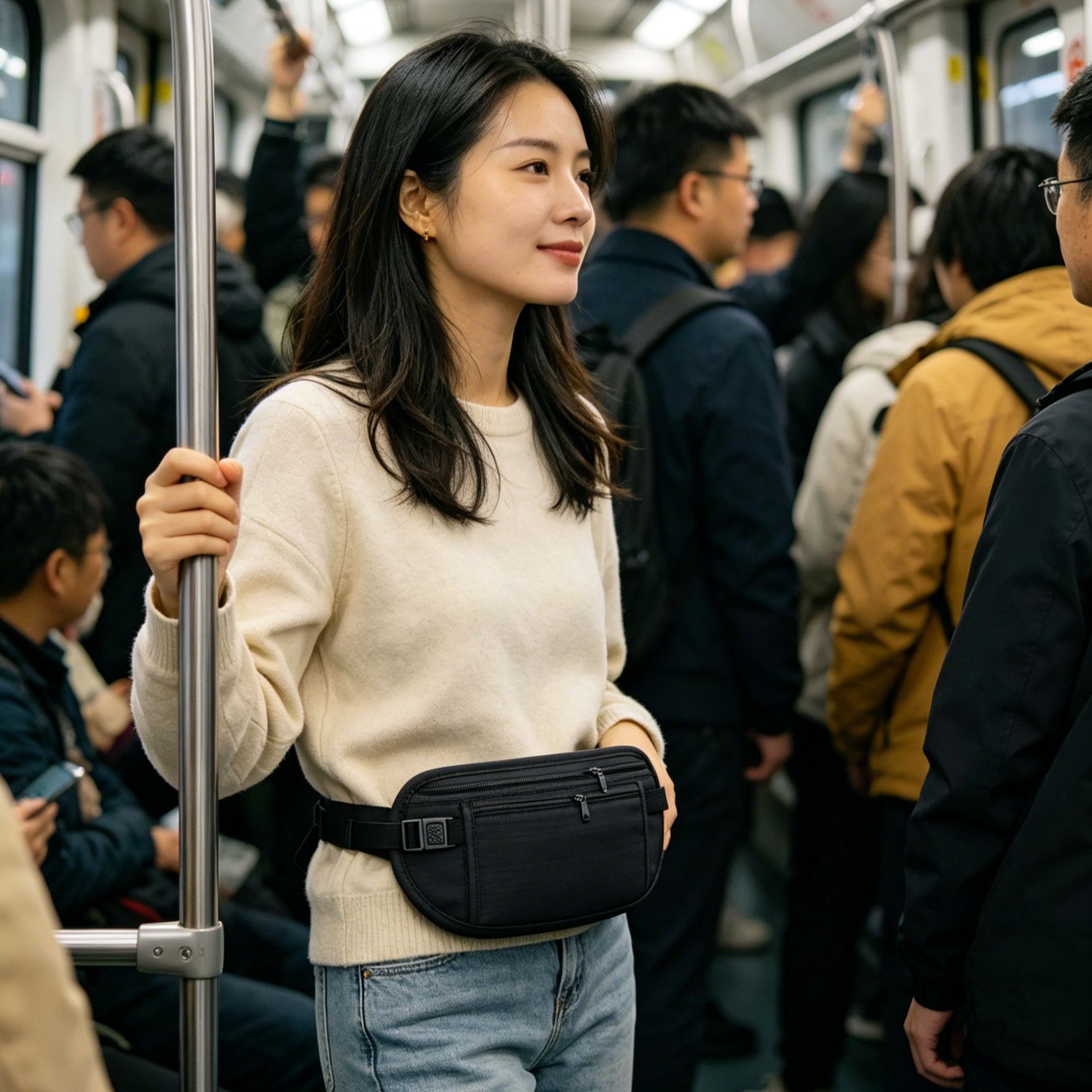 Slim Anti-Theft Waist Bag | Hidden Money Belt | Waterproof & Breathable Running Pouch | Unisex Discreet Security Bag