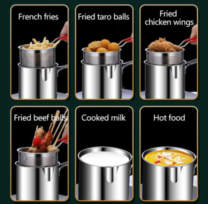 Premium 304 Stainless Steel Deep Fryer Pot | Multipurpose Oil-Saving Pan