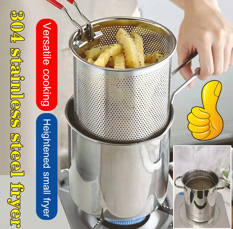 Premium 304 Stainless Steel Deep Fryer Pot | Multipurpose Oil-Saving Pan