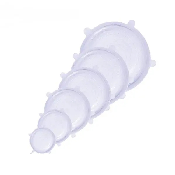 6-Piece Silicone Stretch Lids 【Stretches to Fit Any Bowl!】 100% Leakproof & Reusable ✨