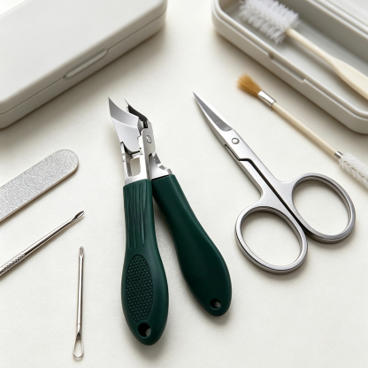 Professional Angled Ingrown Nail Clipper Set with Anti-Splash Design