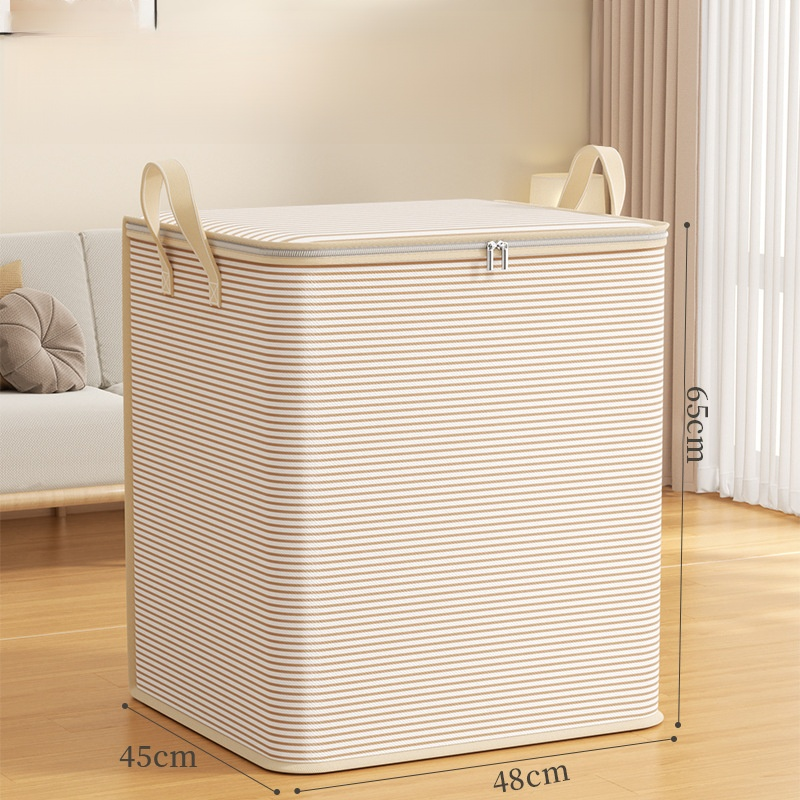 Giant Waterproof Storage Bag Thickened Mold-Proof Fabric Reinforced Handles Collapsible Large Capacity Clothes Bedding Organizer Dustproof Zipper Box