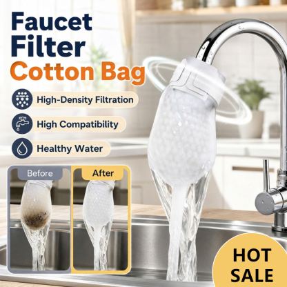Faucet Water Filter | Sediment Filter Bag | Tap Water Purifier | Kitchen Splash Guard | Rust and Scale Remover | Micron Cotton Filter | Home Water Filtration