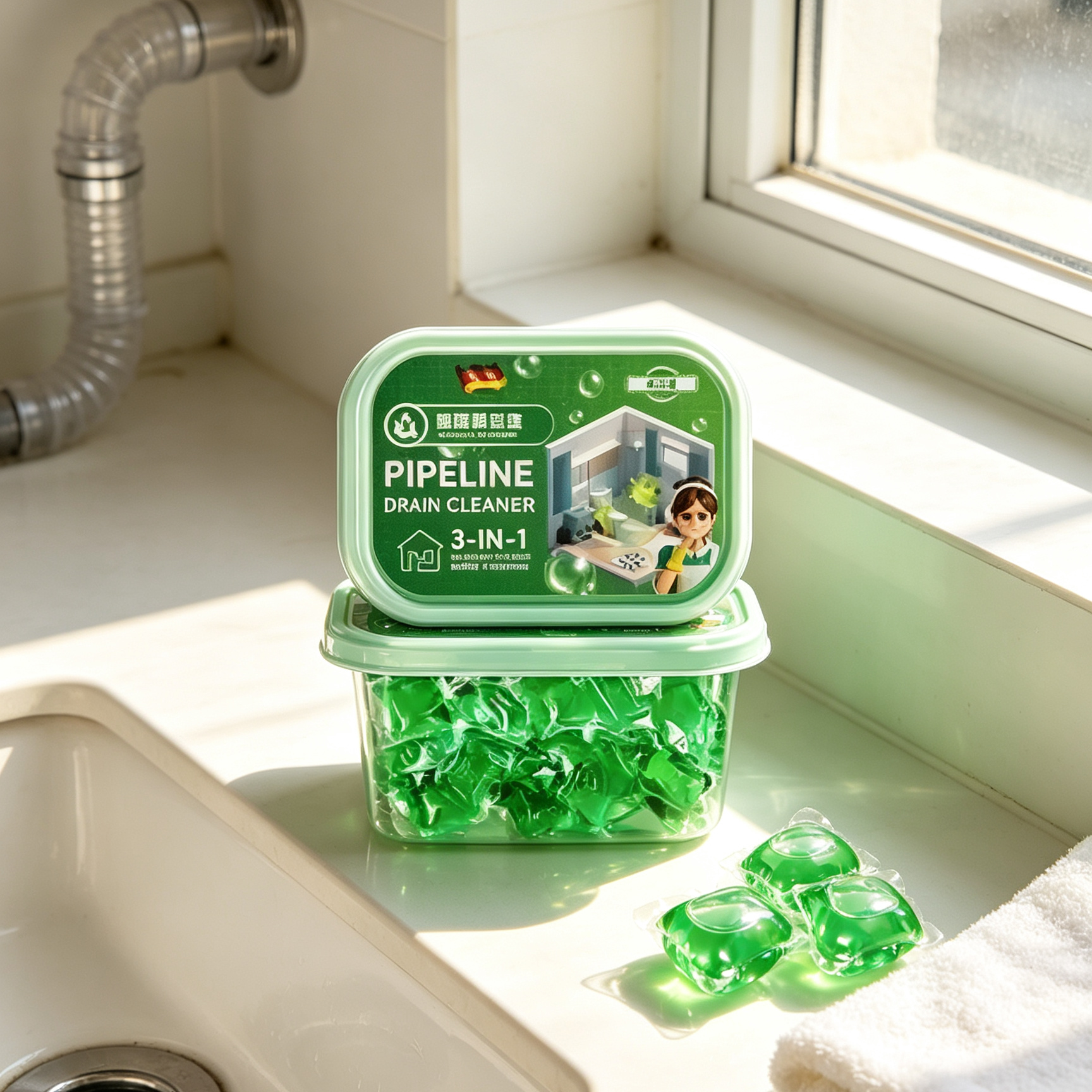 Drain Unclogger & Deodorizer Pods | Dissolves Grease & Hair Fast