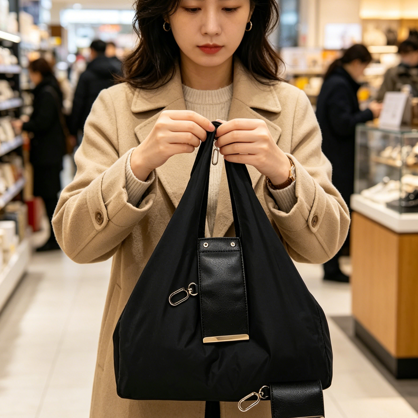 Keychain Tote Bag | Foldable Shopping Bag | Compact Pocket Tote | Water-Repellent Travel Pouch | Expandable Grocery Bag | Heavy-Duty Shoulder Bag | Mini Keychain Pouch