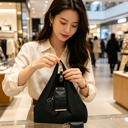 Keychain Tote Bag | Foldable Shopping Bag | Compact Pocket Tote | Water-Repellent Travel Pouch | Expandable Grocery Bag | Heavy-Duty Shoulder Bag | Mini Keychain Pouch