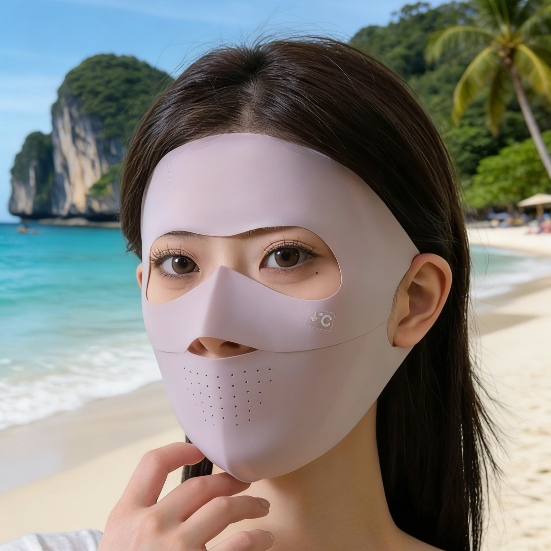 หน้ากากกันแดด 3D เสริมโครงซอฟต์การ์ด กันยูวี 99% หายใจสะดวก ไม่ติดปาก ไม่เลอะลิปสติก