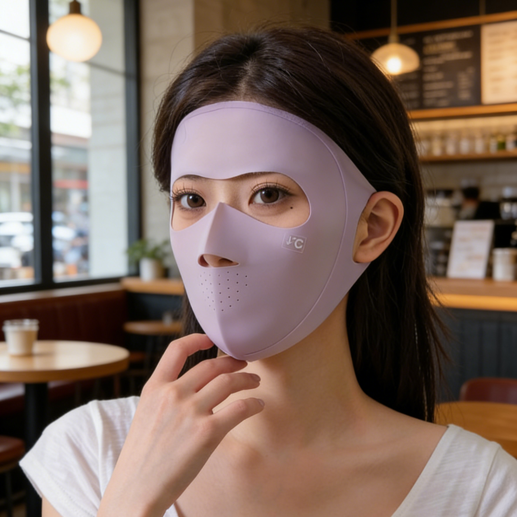 หน้ากากกันแดด 3D เสริมโครงซอฟต์การ์ด กันยูวี 99% หายใจสะดวก ไม่ติดปาก ไม่เลอะลิปสติก