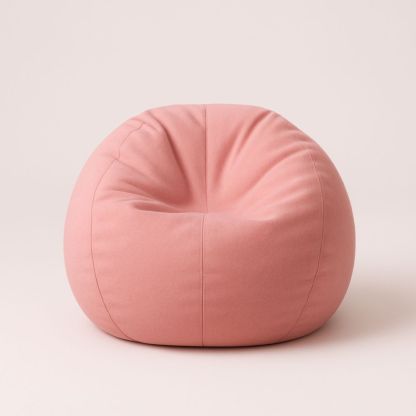Pink Cotton Bean Bag Chair with Polyester Filling 70x70x70 cm