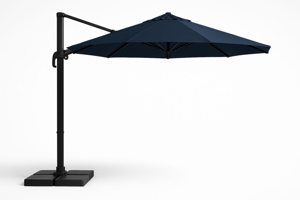 Outdoor Cantilever Umbrella with Aluminium Frame 3m Navy Blue