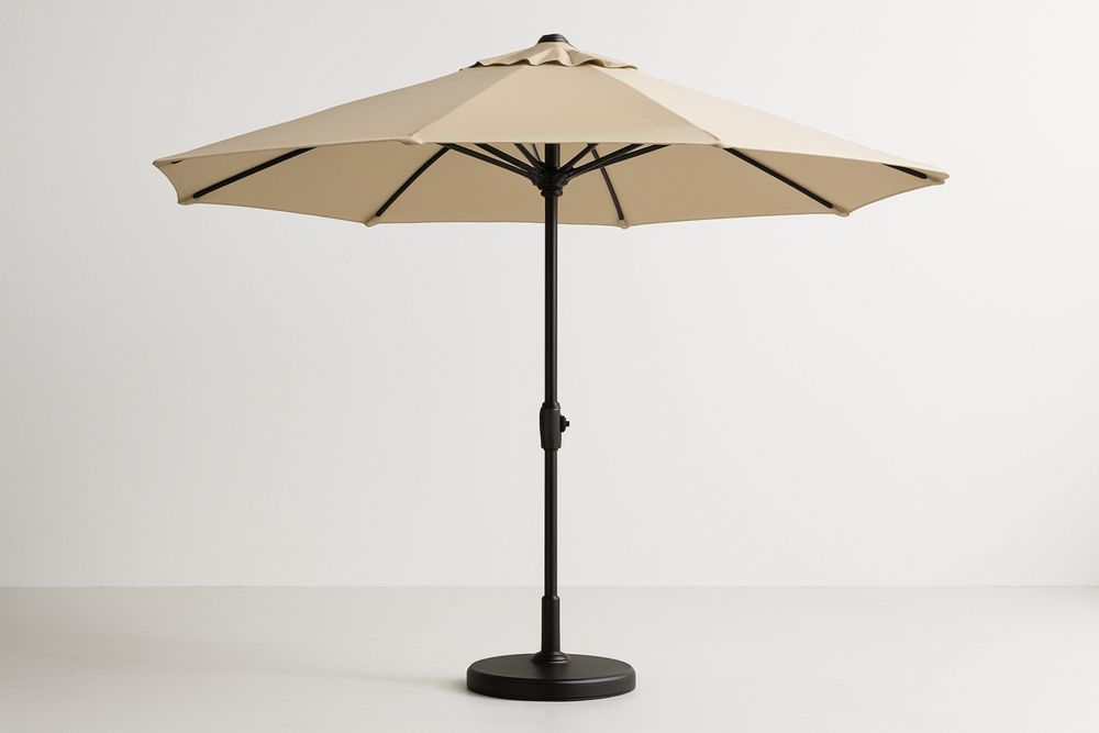 Outdoor Patio Umbrella Aluminium Pole Polyester Fabric Beige 260cm