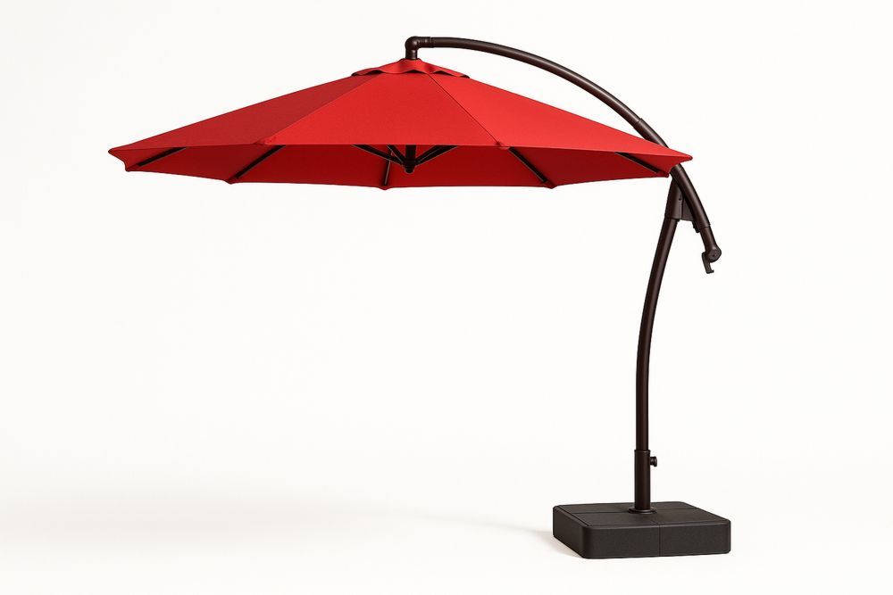 Outdoor Aluminium Frame Polyester Cantilever Umbrella 300cm Red