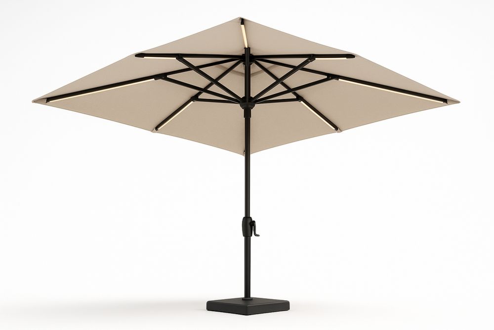 3m Beige Outdoor Umbrella with Aluminium Frame