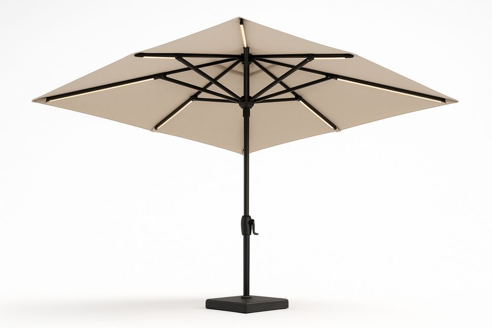 3m Beige Outdoor Umbrella with Aluminium Frame