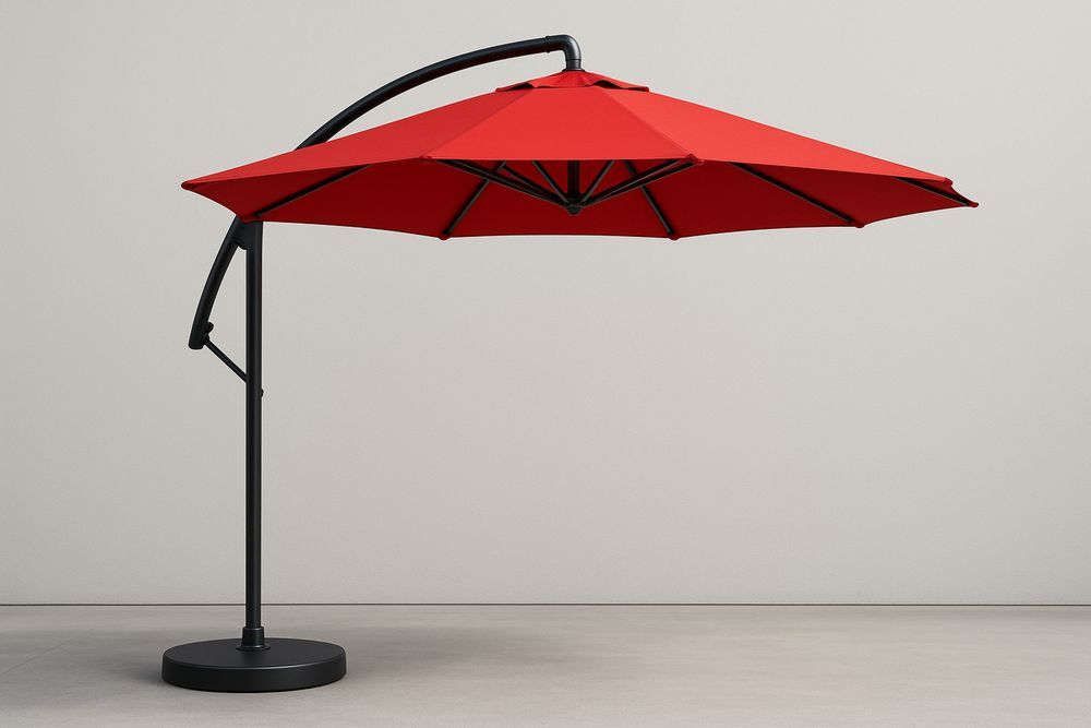 Outdoor Cantilever Umbrella with Polyester Canopy 300cm Red