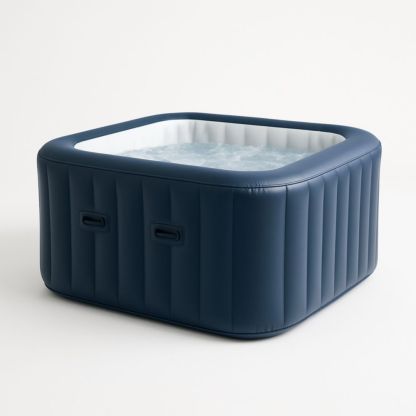 Square Inflatable Hot Tub PVC 196cm x 196cm x 71cm Navy/White