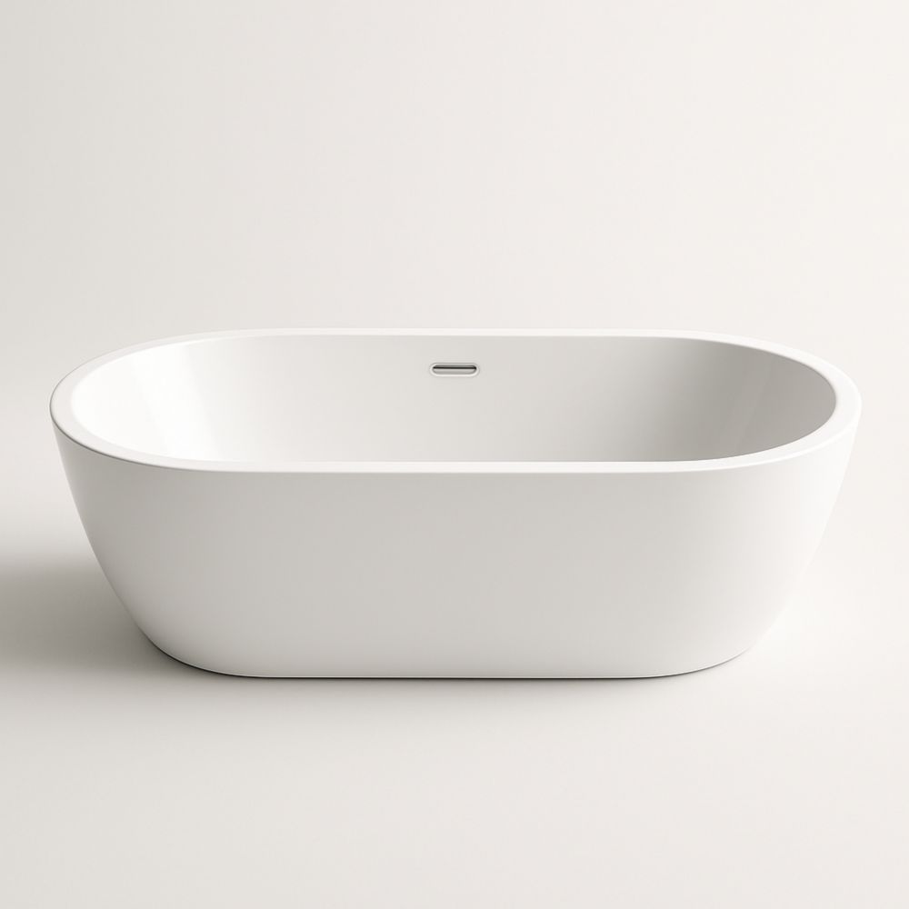 Freestanding Oval Acrylic Bathtub 170cm White