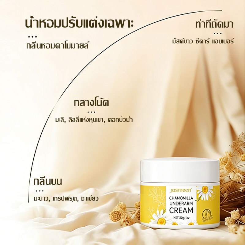 JASMEEN Chamomile Underarm Cream 30g – Fast Absorbing & Long Lasting Freshness