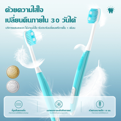 Jasmeen Nano Toothbrush – 0.18mm Bristles, Comfortable Grip, Individual Pack