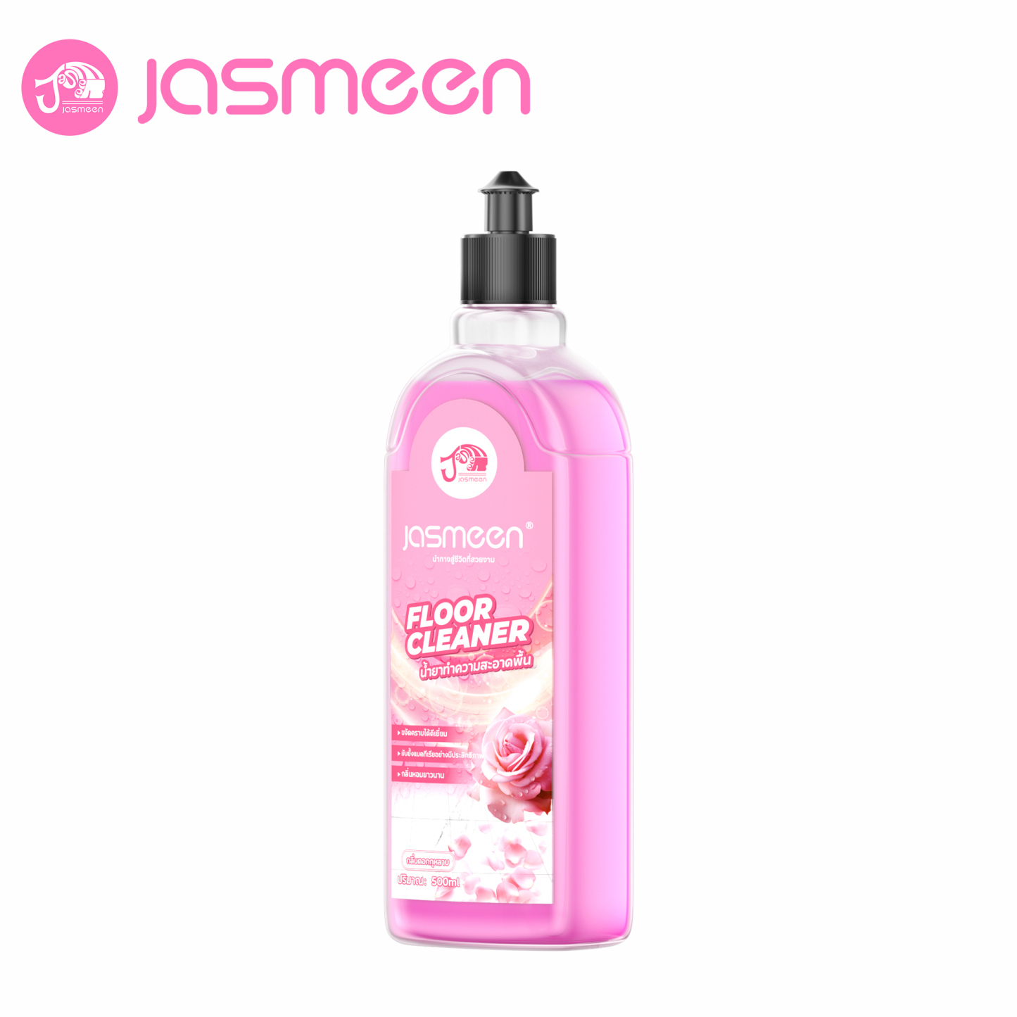 Jasmeen Floor Cleaner – Rose Scent, Fast Dry, Multi-Surface, Removes Dust & Stains, 500ml