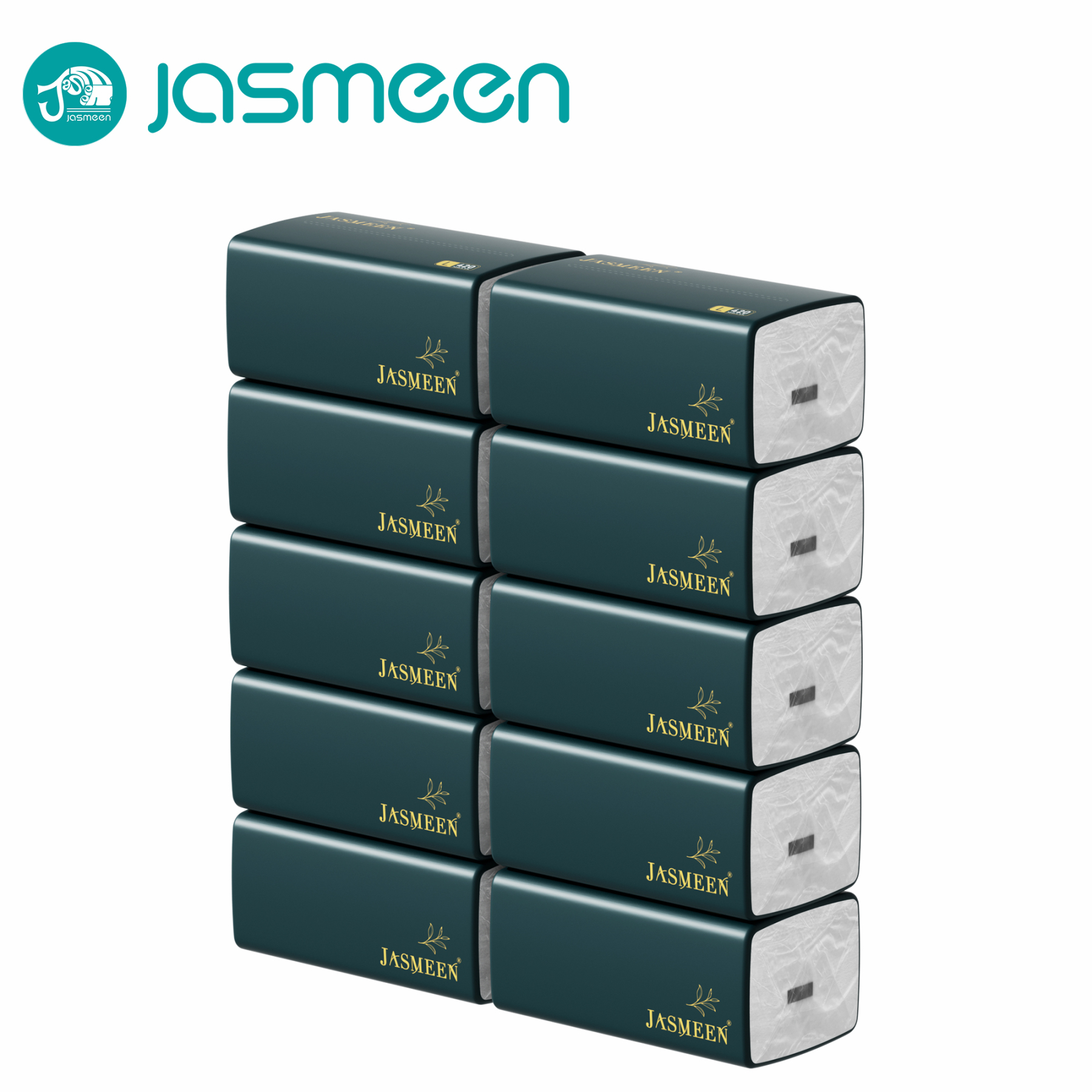 Jasmeen Pull-Out Tissue – 20 Packs, 420 Sheets Each, 5 Layers, Soft & Absorbent