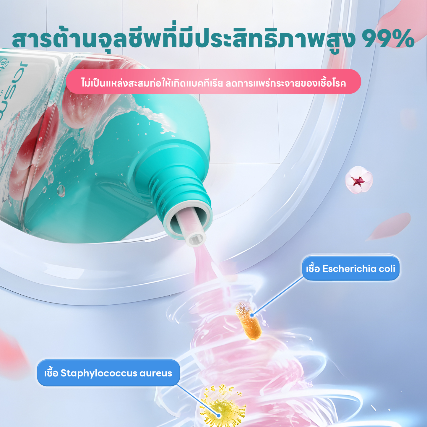 Jasmeen Toilet Cleaner – White Peach Scent, 99.9% Germ-Killing, No Brush Needed, 500ml