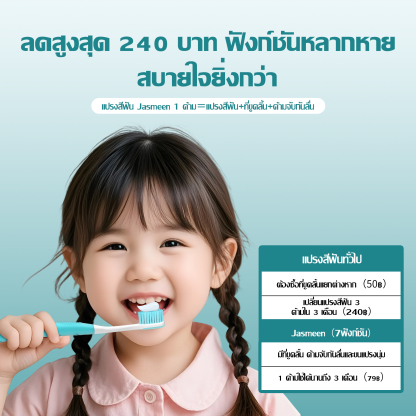 Jasmeen Nano Toothbrush – 0.18mm Bristles, Comfortable Grip, Individual Pack