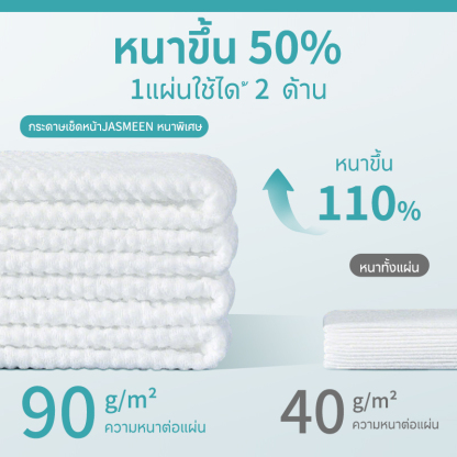 Jasmeen Pull-Out Facial Wipes – 50 Sheets, Thick, Soft, Hanging Dispenser