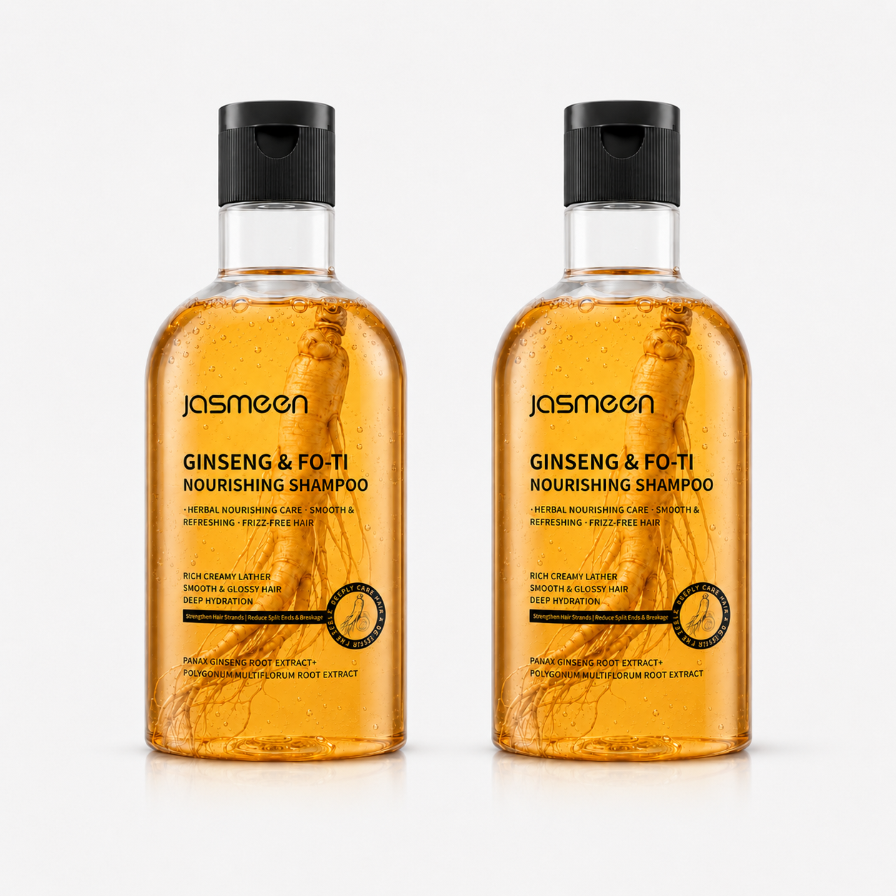 JASMEEN Ginseng & Fo-Ti Nourishing Shampoo 400ml – Herbal Hair Care, Smooth & Glossy Hair, Deep Nourishment 🌿