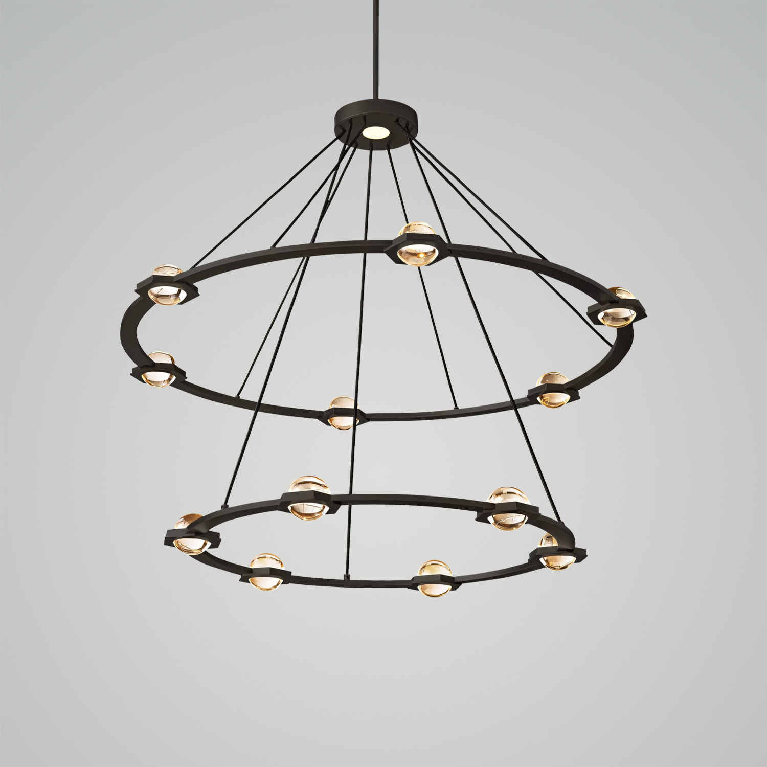 Éclatant Two-Tier Round Chandelier