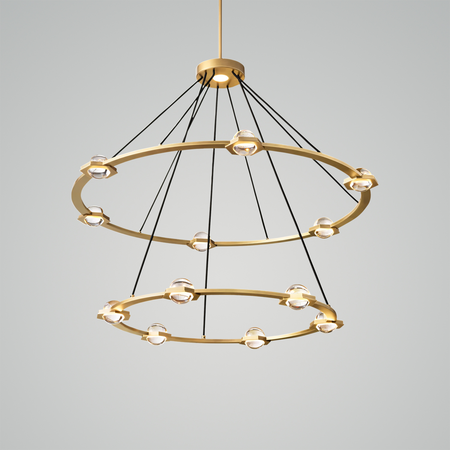 Éclatant Two-Tier Round Chandelier