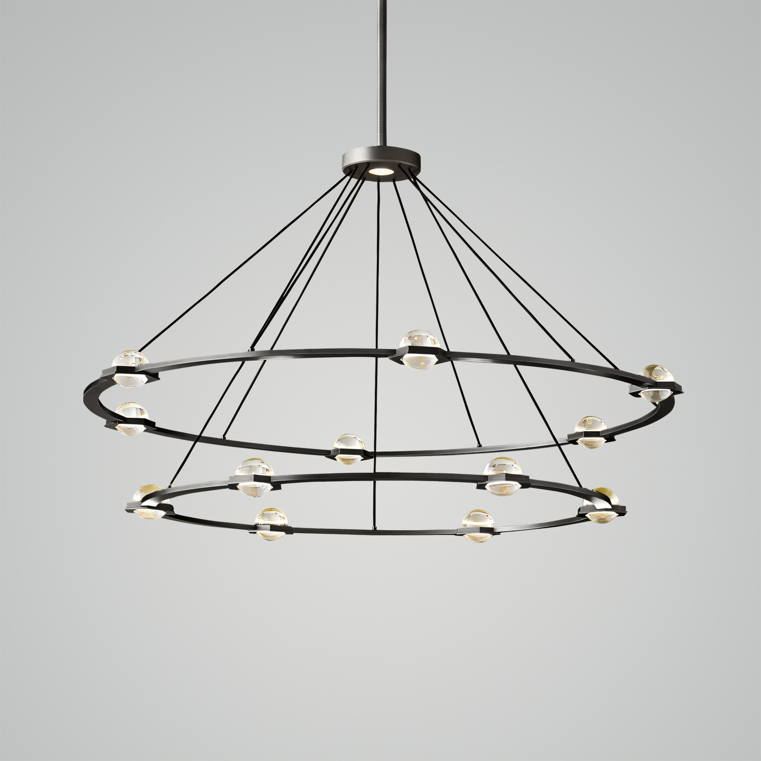 Éclatant Two-Tier Round Chandelier