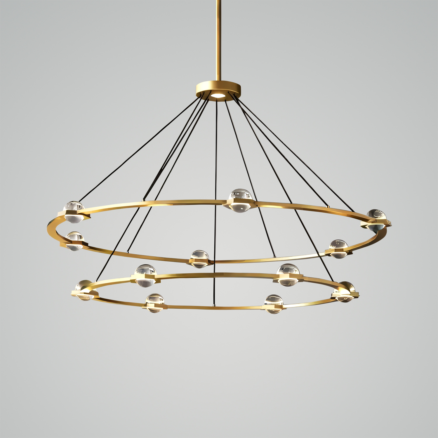 Éclatant Two-Tier Round Chandelier