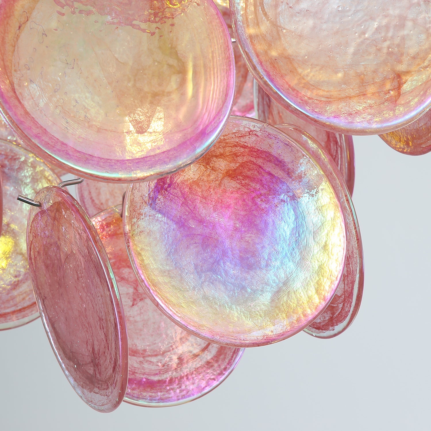 Modernist Diamond Shaped Handblown Murano Glass Chandelier