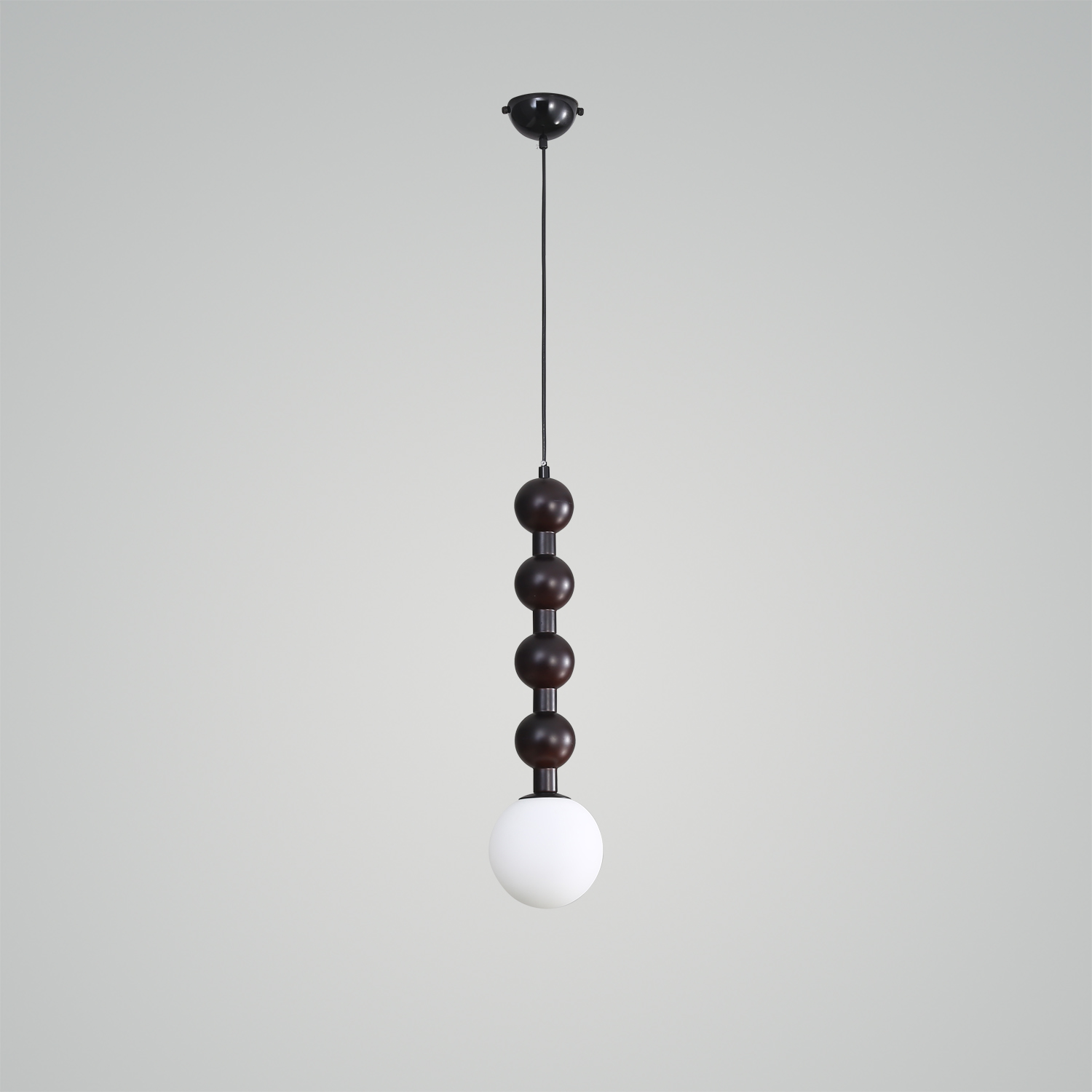 Beaded Wooden Pendant Light