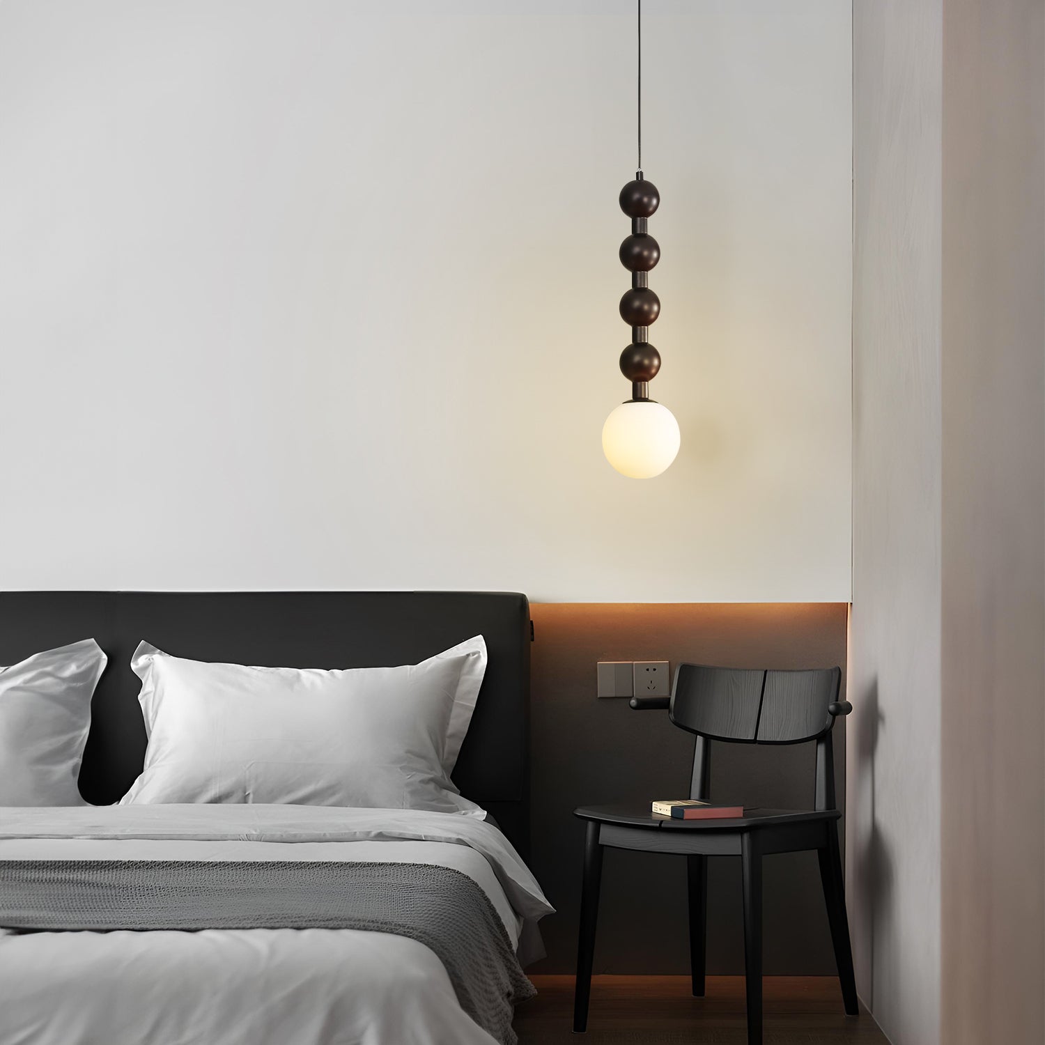 Beaded Wooden Pendant Light