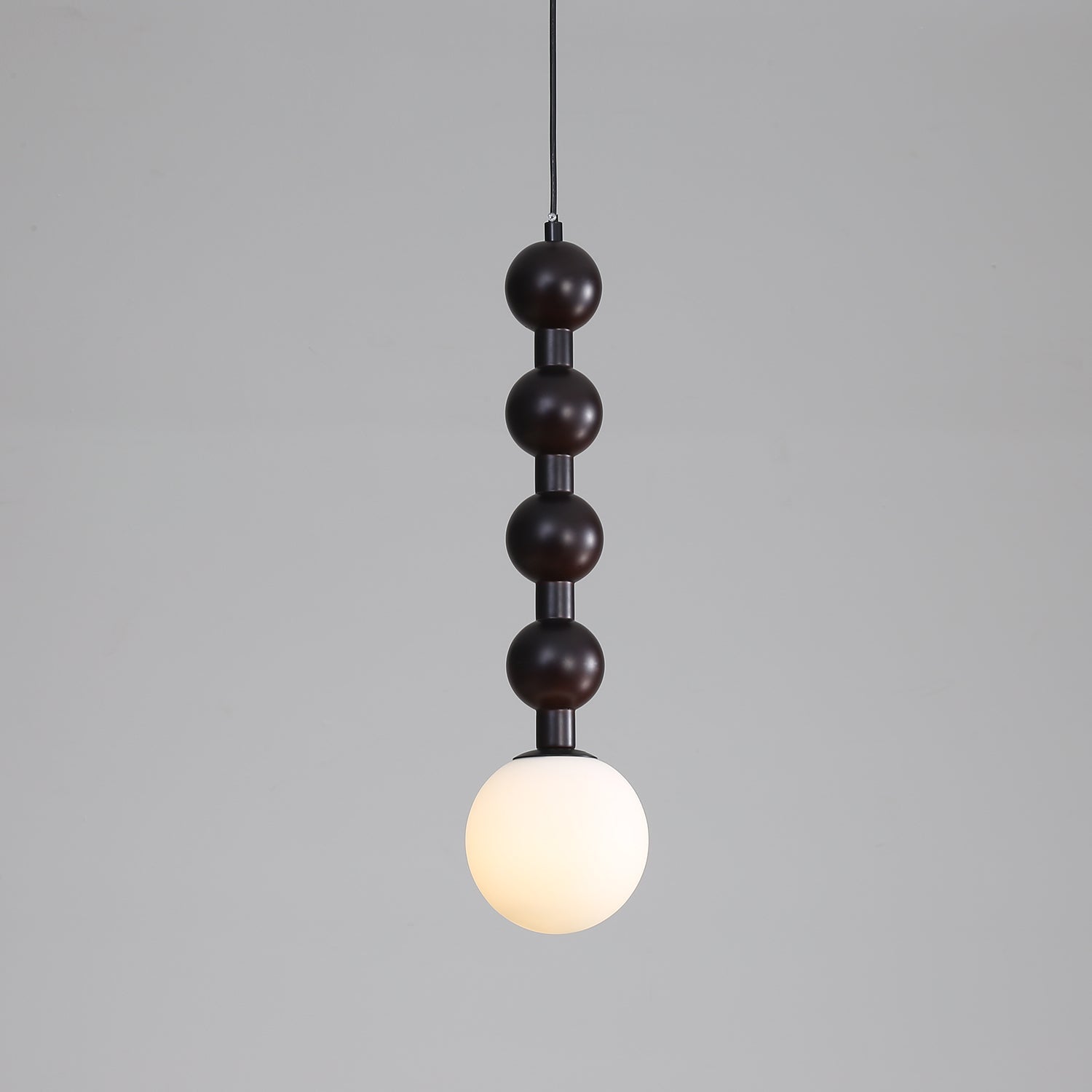 Beaded Wooden Pendant Light
