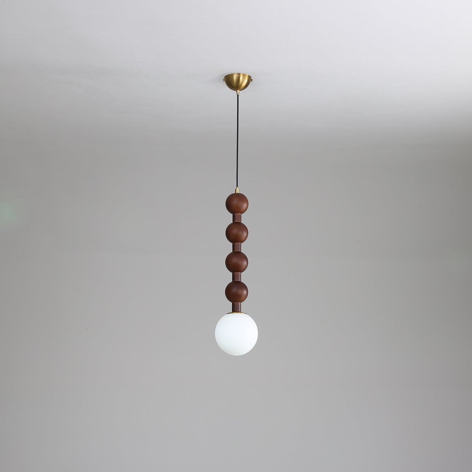 Beaded Wooden Pendant Light